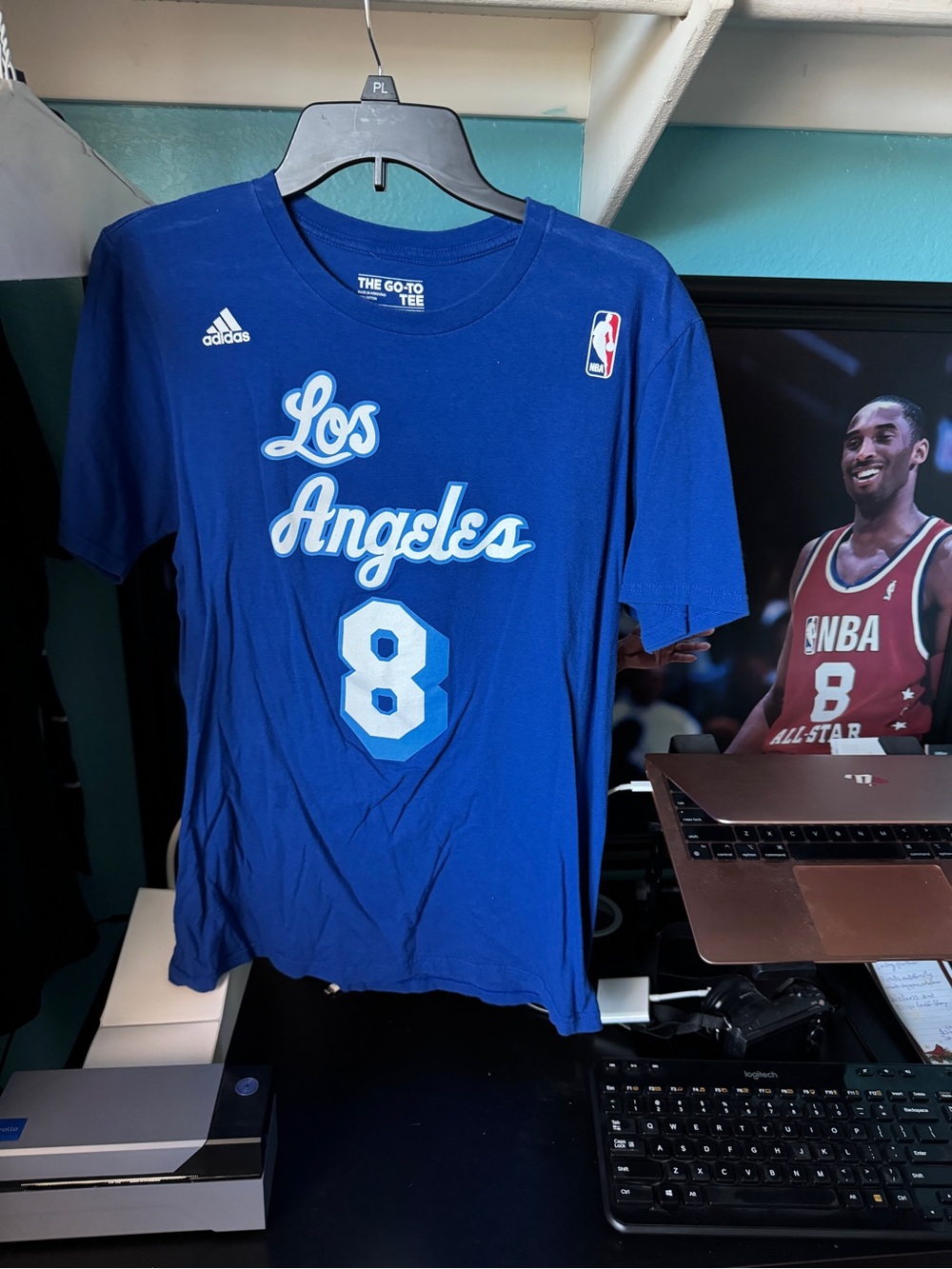 adidas Royal Blue Los Angeles #8 Graphic Tee